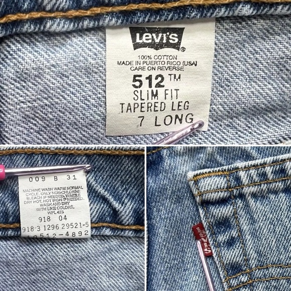 Vintage Levi's 512 High Waist Rise Tapered Leg Jeans Size 7 Long - Picture 10 of 16